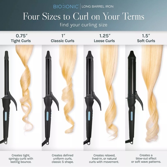 Bio Ionic Black Curling Iron-Size: 1” - Picture 6 of 7